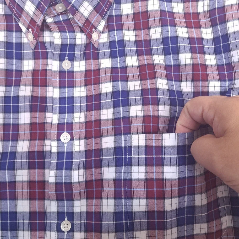 Croft & Barrow Shirt Mens 16.5 34/35 XL Plaid Classic Fit True Comfort‎